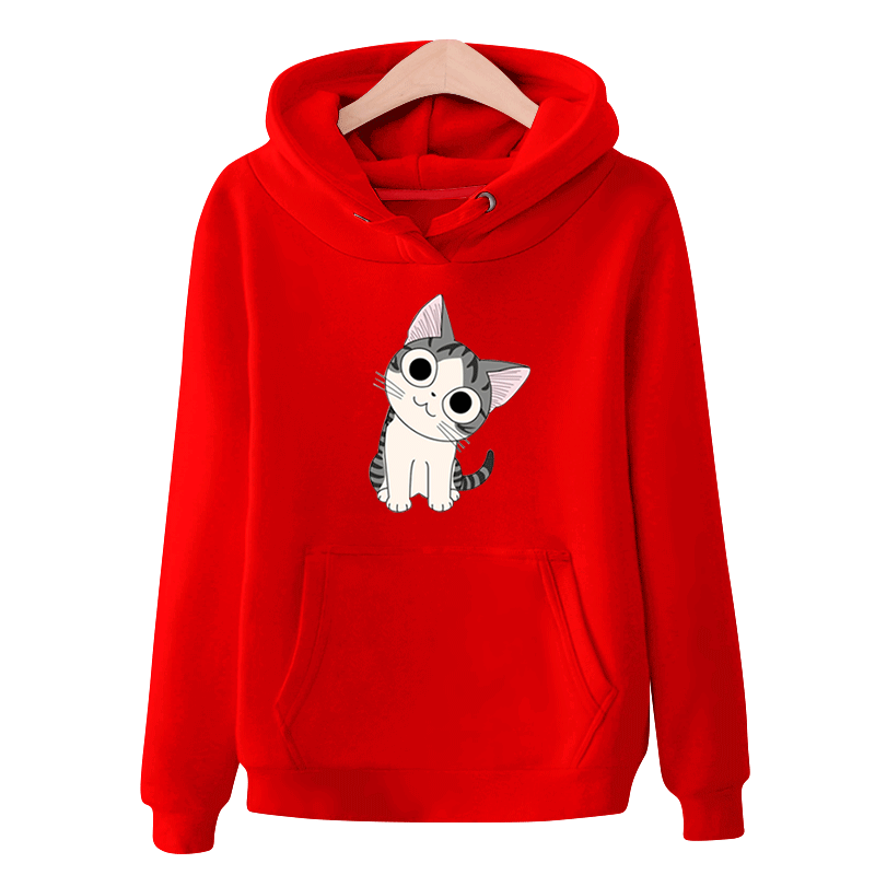 Kurzer Schwarzer Kapuzenpullis Hoodies Feder Schüler Schön Damen Kaufen