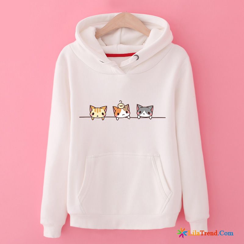 Kurzer Schwarzer Kapuzenpullis Hoodies Feder Schüler Schön Damen Kaufen