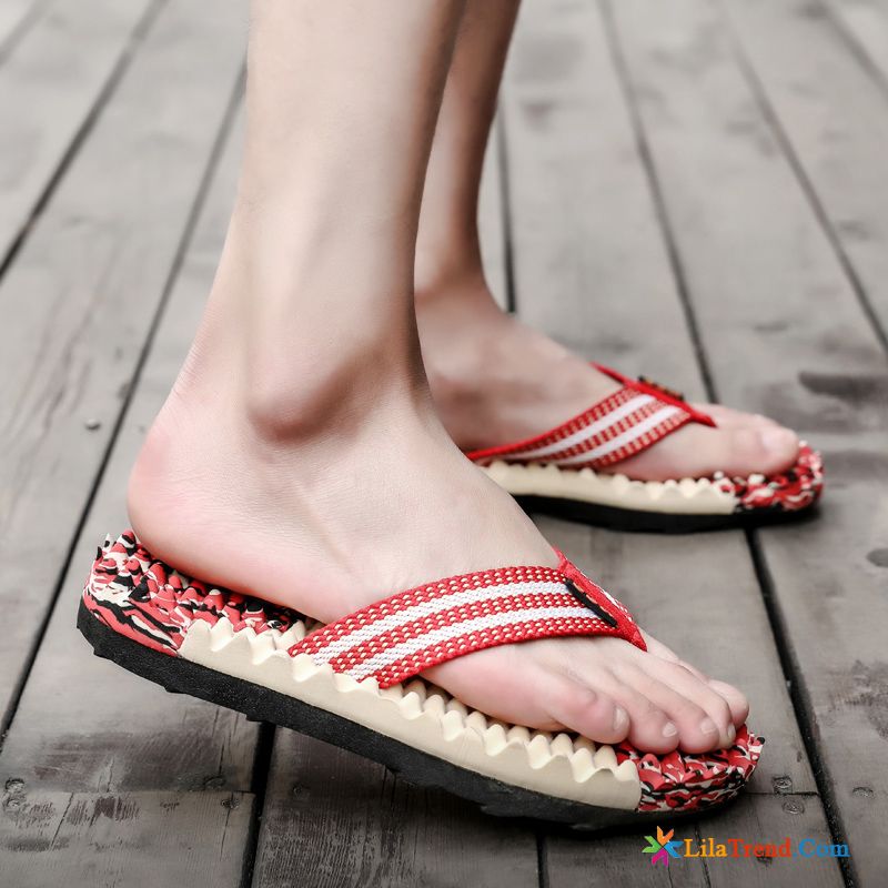 Kuschelige Hausschuhe Herren Flip Flops Persönlichkeit Strand Blau Trend Billig