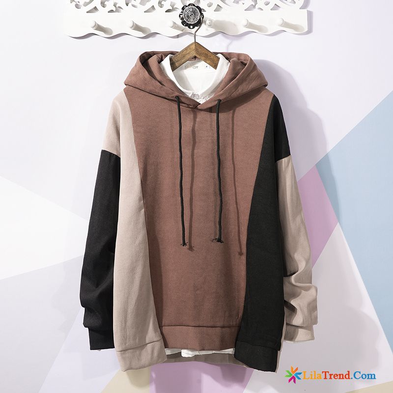 Langer Hoodie Herren Dunkelblau Herren Lose Herbst Neu Mantel Günstig