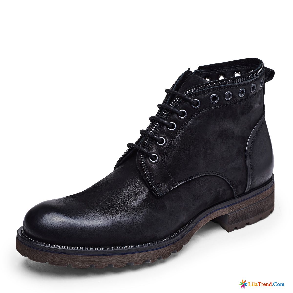 Leder Boots Herren Braun Stiefel British Martin Stiehlt Casual Gefrostet Günstig