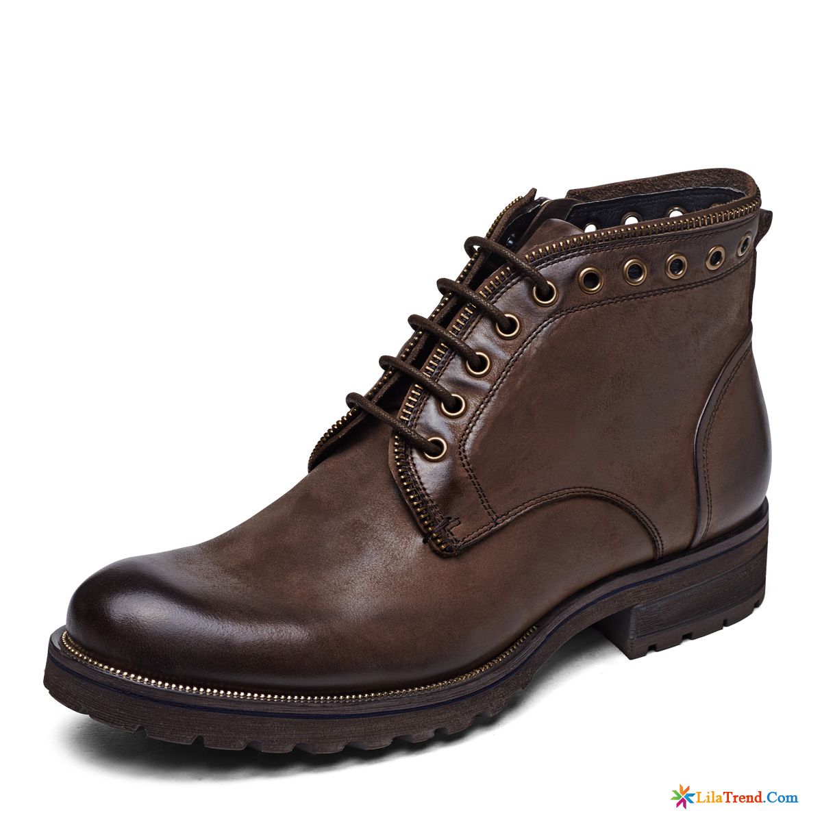 Leder Boots Herren Braun Stiefel British Martin Stiehlt Casual Gefrostet Günstig