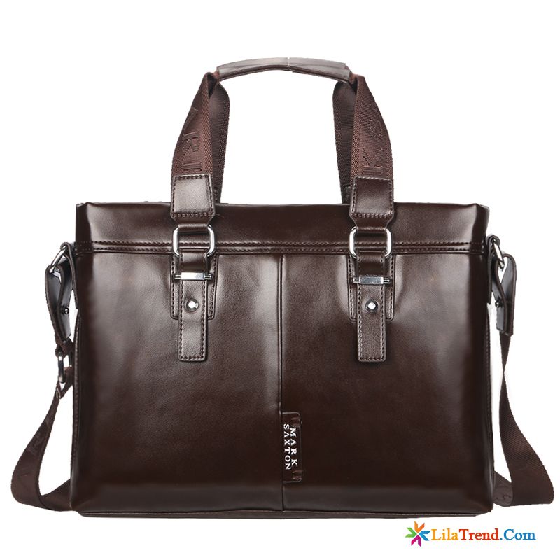 Leder Handtasche Herren Dunkelgrau Freizeit Messenger-tasche Herren Taschen Schultertaschen Günstig