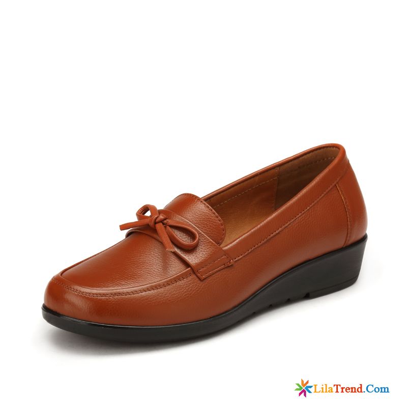 Leder Schuhe Damen Cognac Fahrt Schuhe Schnürschuhe Lederschuhe Keilschuhe Günstig