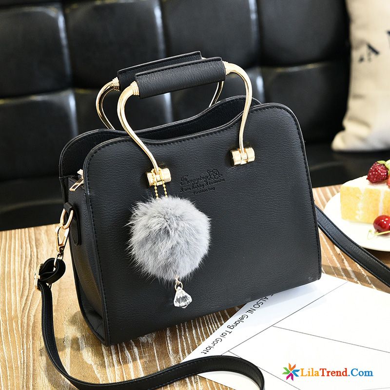 Leder Schultertasche Damen Allgleiches Trend Tragbar Winter Klein Günstig