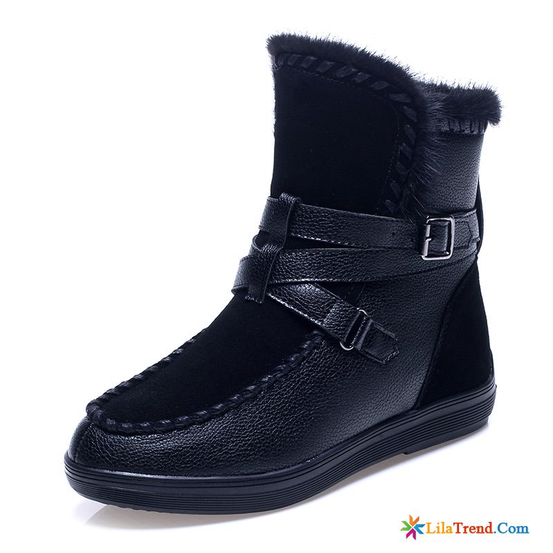 Leder Stiefeletten Winter Casual Trend Schneestiefel Stiefel