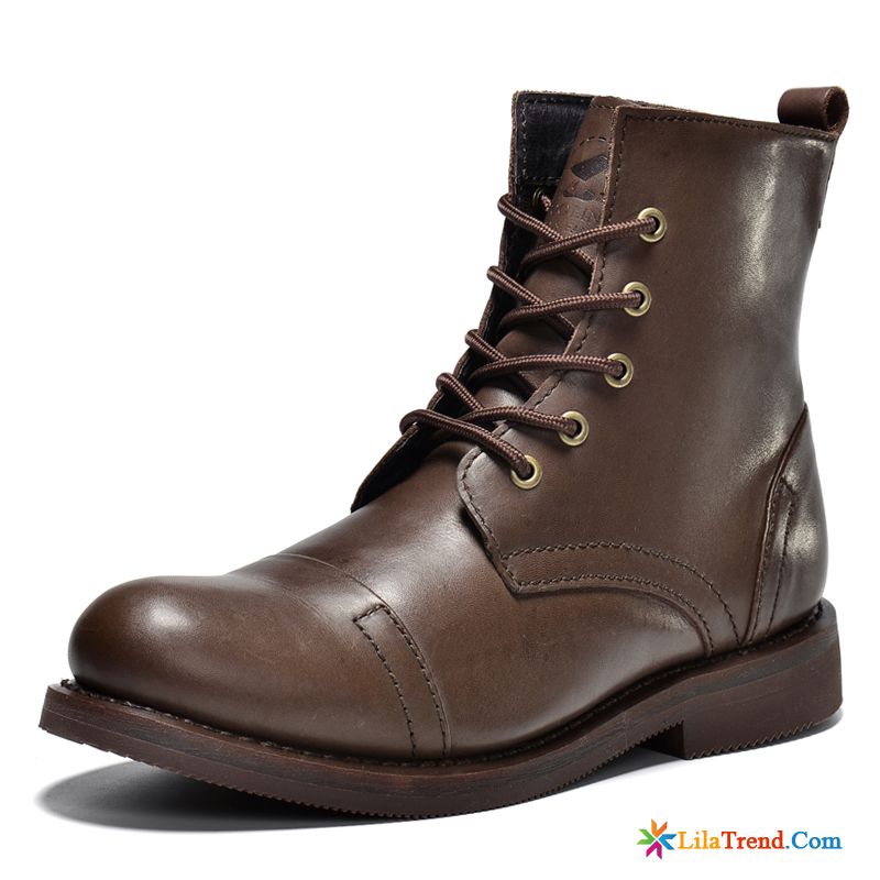 Lederstiefel Herren Braun Schuhe Martin Stiehlt Stiefel British Cargo Verkaufen