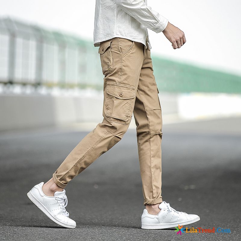 Leichte Herren Sommercargohose Kaffeebraun Herren Hosen Schlank Sommer Tarnung Günstig