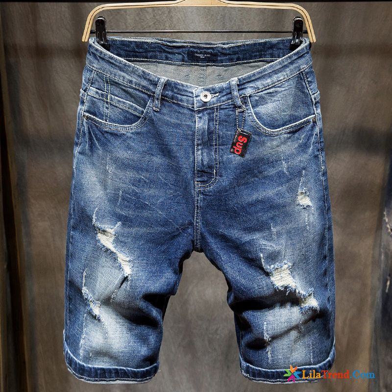 Leichte Hose Herren Kurze Hose Blau Dünn Herren Denim