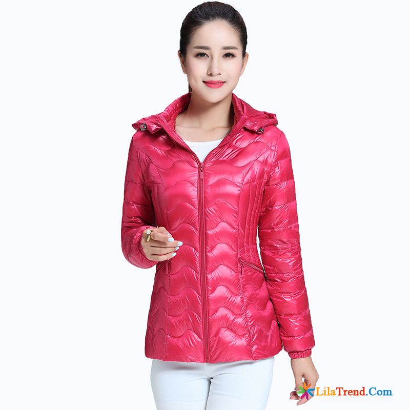 Leichte Steppjacke Damen Rosa Daunenjacke Ultra Mit Kapuze Herbst Damen