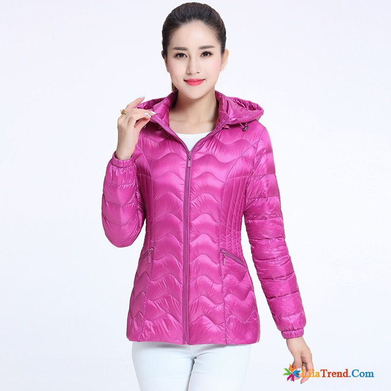 Leichte Steppjacke Damen Rosa Daunenjacke Ultra Mit Kapuze Herbst Damen