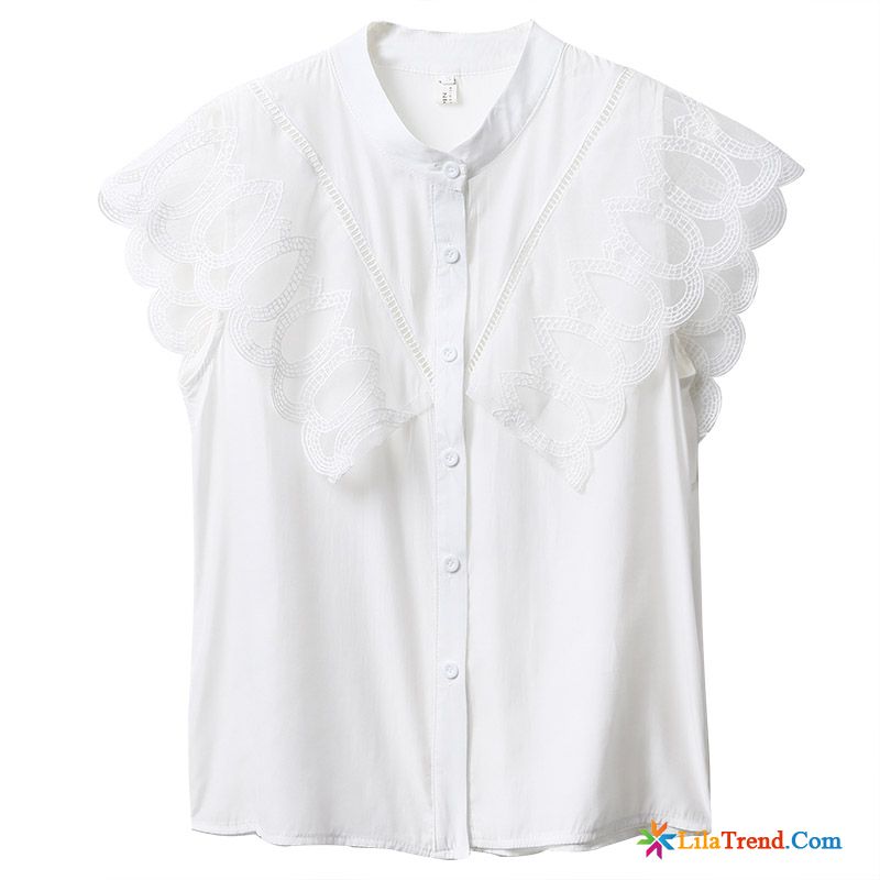 Longbluse Damen Weiss Ärmellos Lose Sommer Neu Mantel Verkaufen