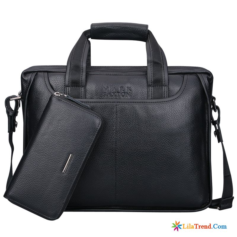 Messenger Bag Leder Herren Schwarz Durchsichtig Herren Handtaschen Schultertaschen Reine Farbe Jugend Günstig