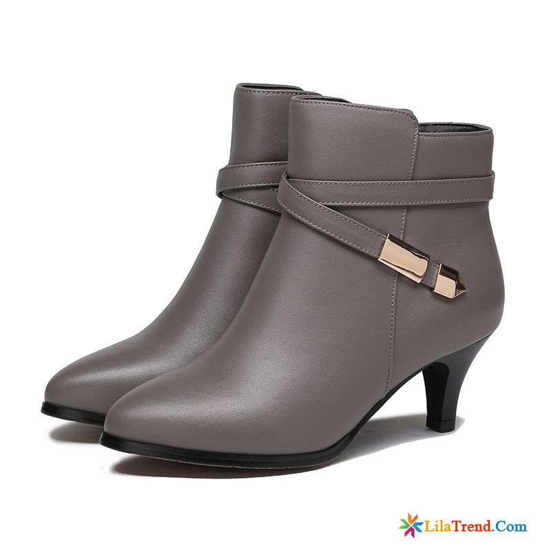 Mit Absatz Damen Schuhe Dick Stiefel Winter Spitze Kaufen