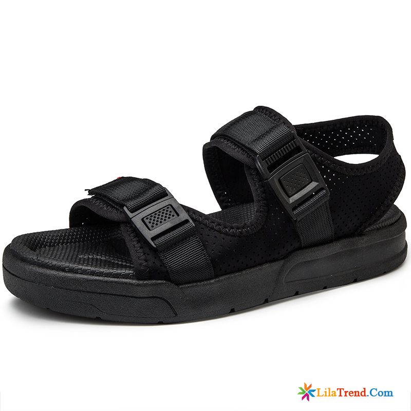 Mode Herren Sandalen Schwarz Rutschsicher Sandalen Strand Rom Kaufen