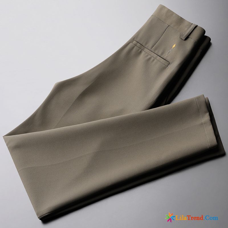 Mode Hosen Herren Freizeit Sommer Khaki Gerade Weiß Rabatt