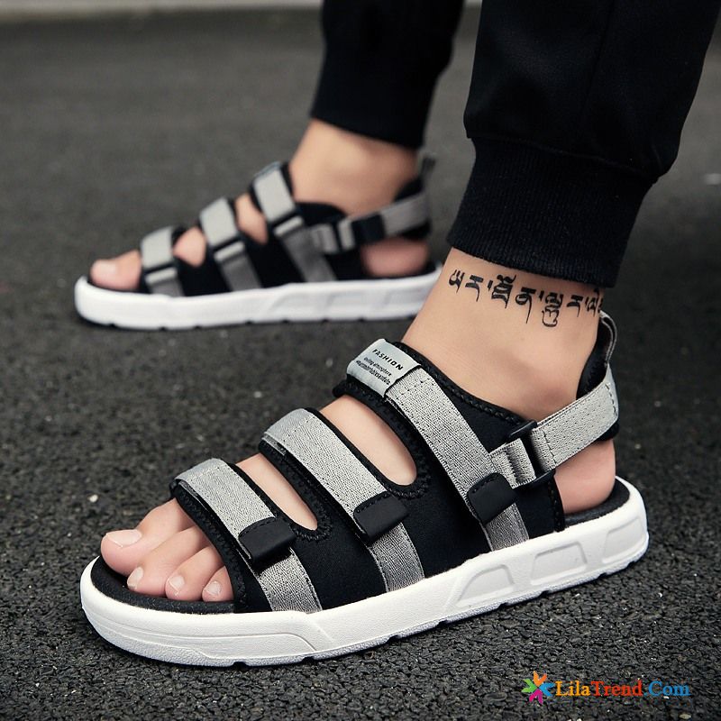 Moderne Sandalen Herren Hausschuhe Strand Schwarz Trend Schuhe