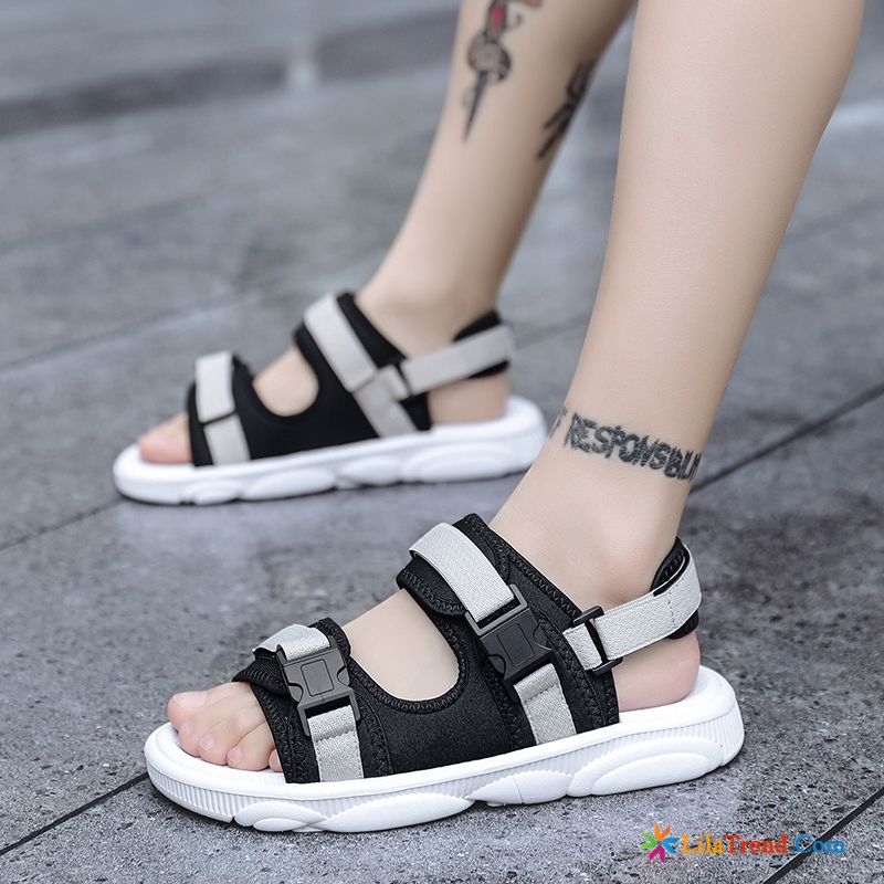 Moderne Sandalen Herren Hausschuhe Strand Schwarz Trend Schuhe