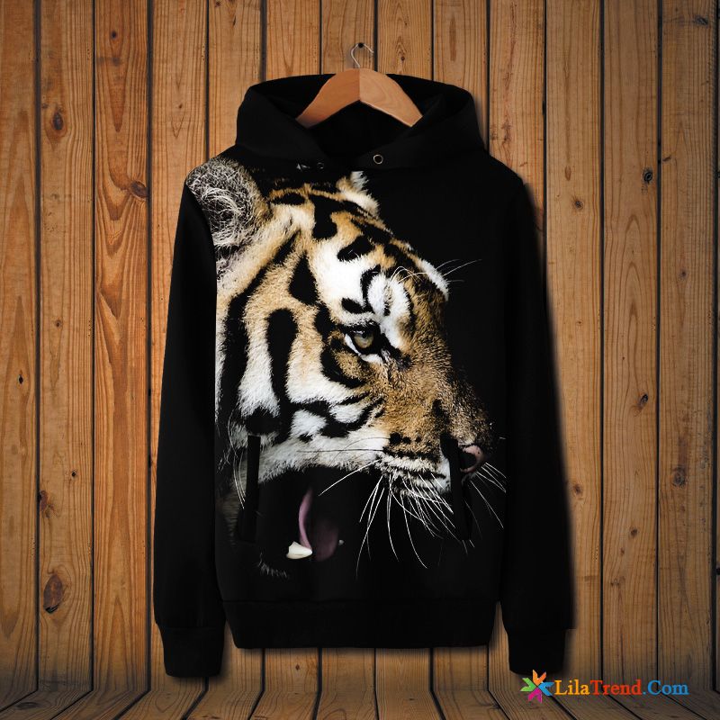 Modische Kapuzenpulli Herren Tiger Tier Feder Herbst Hoodies Billig