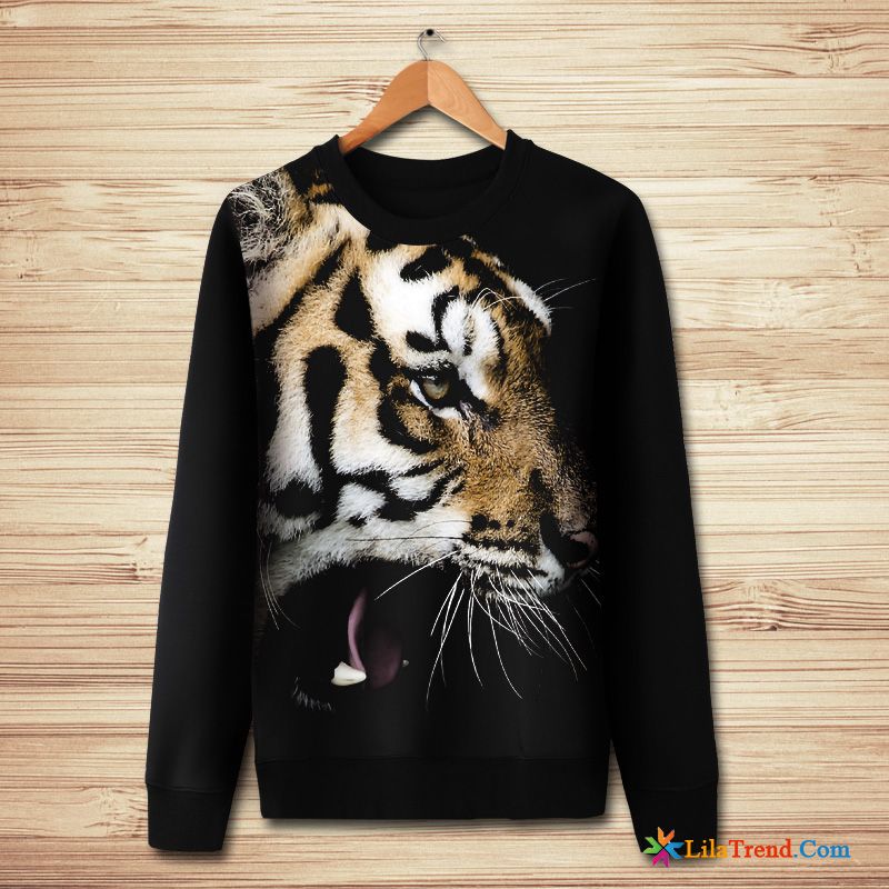 Modische Kapuzenpulli Herren Tiger Tier Feder Herbst Hoodies Billig