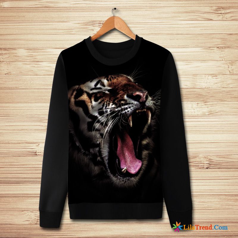 Modische Kapuzenpulli Herren Tiger Tier Feder Herbst Hoodies Billig