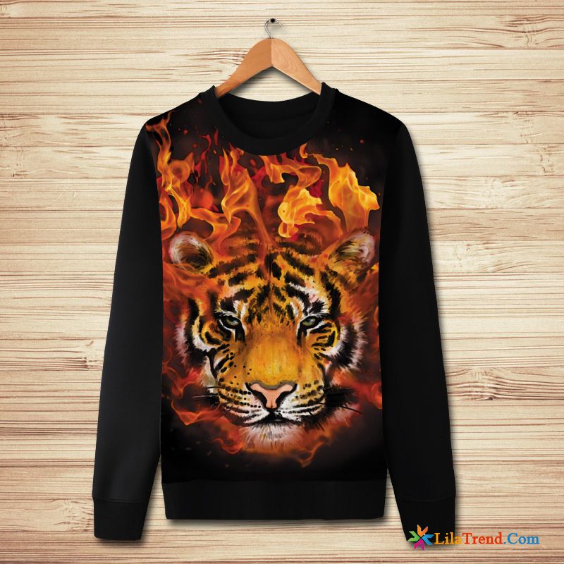 Modische Kapuzenpulli Herren Tiger Tier Feder Herbst Hoodies Billig