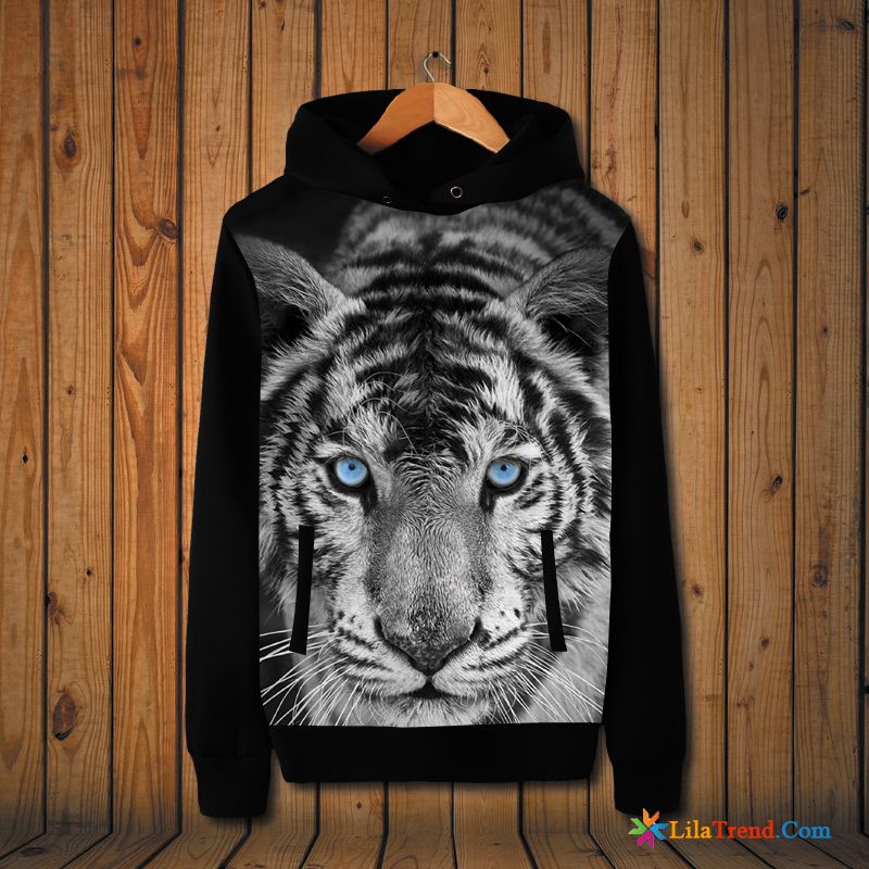 Modische Kapuzenpulli Herren Tiger Tier Feder Herbst Hoodies Billig