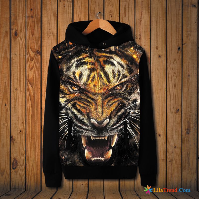 Modische Kapuzenpulli Herren Tiger Tier Feder Herbst Hoodies Billig