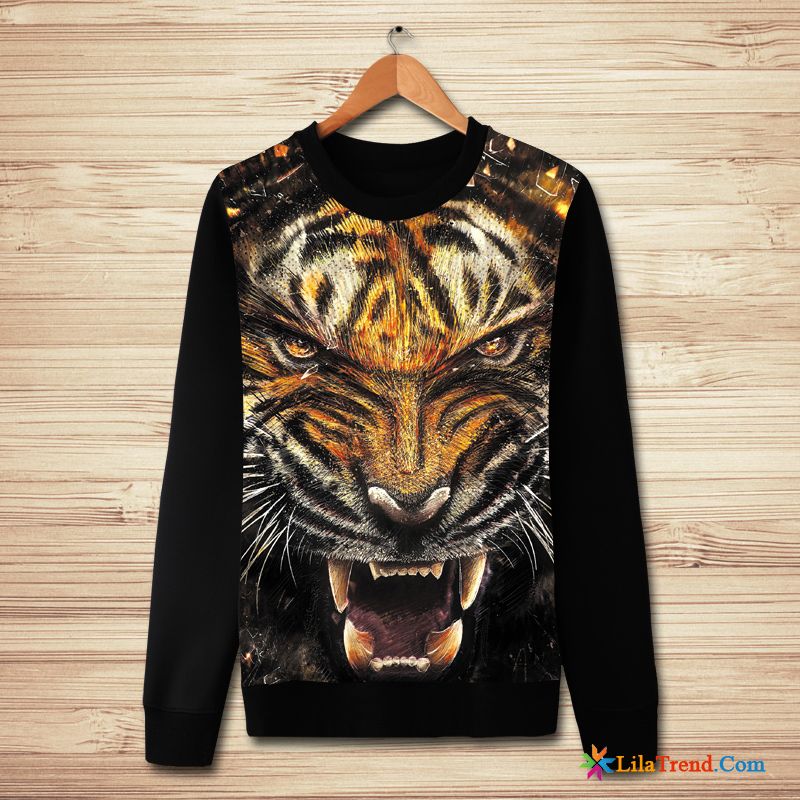 Modische Kapuzenpulli Herren Tiger Tier Feder Herbst Hoodies Billig