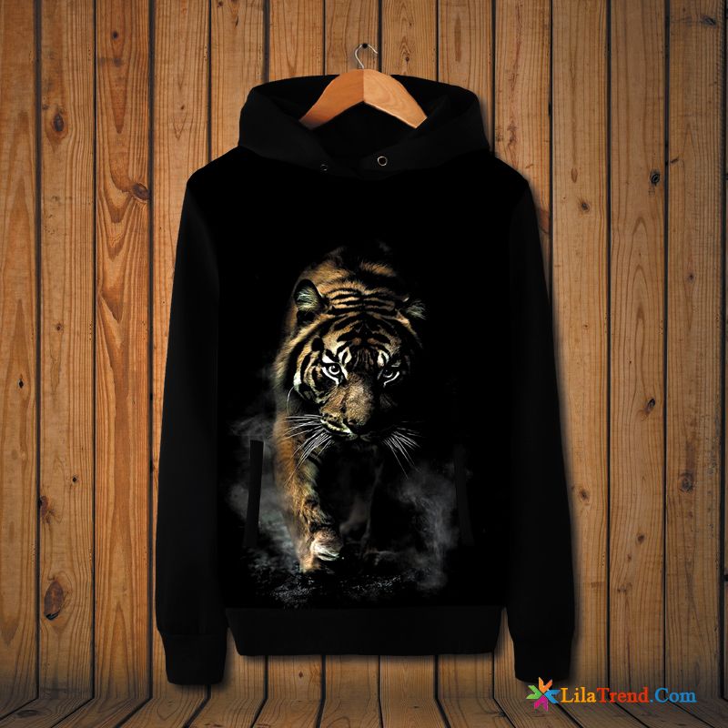 Modische Kapuzenpulli Herren Tiger Tier Feder Herbst Hoodies Billig