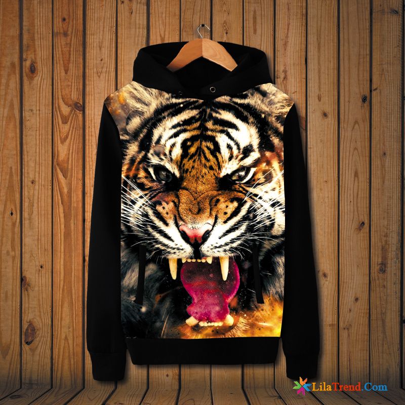 Modische Kapuzenpulli Herren Tiger Tier Feder Herbst Hoodies Billig