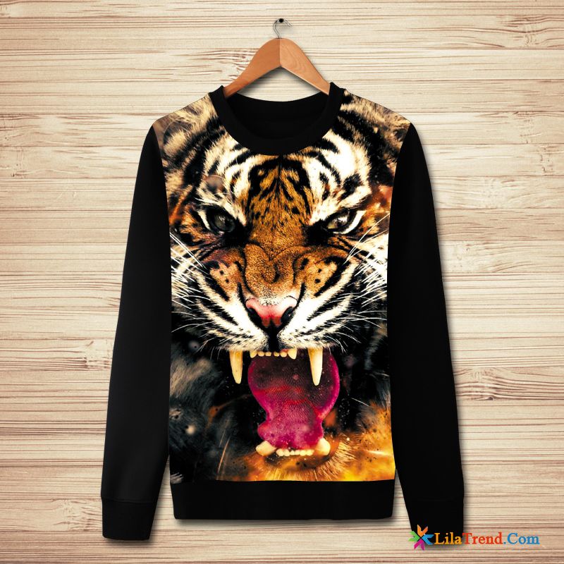 Modische Kapuzenpulli Herren Tiger Tier Feder Herbst Hoodies Billig