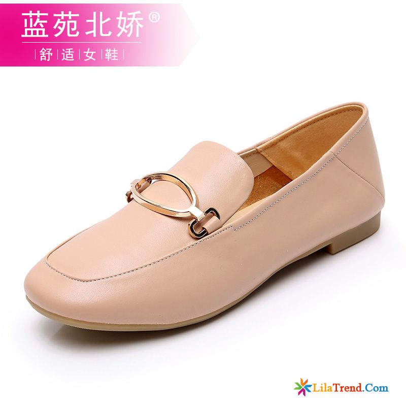 Mokassin Schuhe Damen Große Größe Herbst Echtleder Slip-on Flache Verkaufen