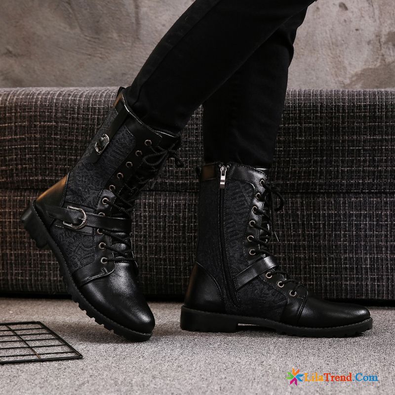 Männer Winterstiefel Stiefel Martin Stiehlt Herbst Schwarz Trend Kaufen