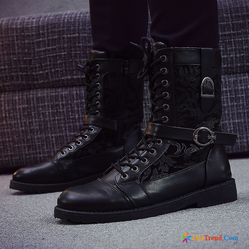 Männer Winterstiefel Stiefel Martin Stiehlt Herbst Schwarz Trend Kaufen