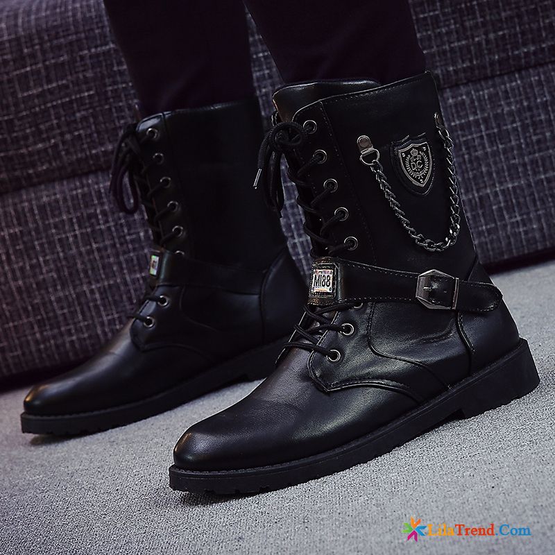 Männer Winterstiefel Stiefel Martin Stiehlt Herbst Schwarz Trend Kaufen