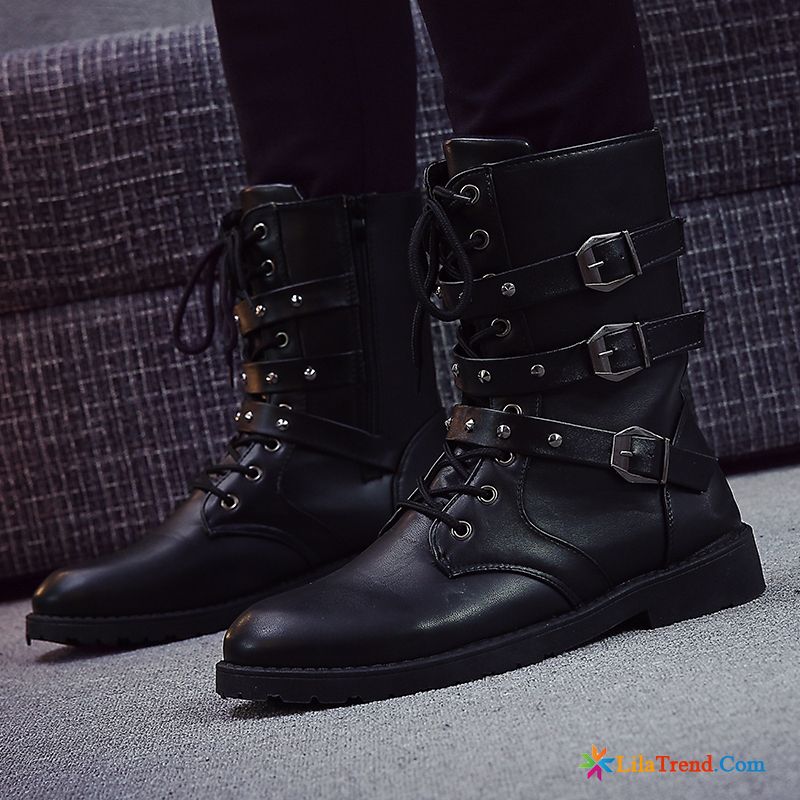 Männer Winterstiefel Stiefel Martin Stiehlt Herbst Schwarz Trend Kaufen