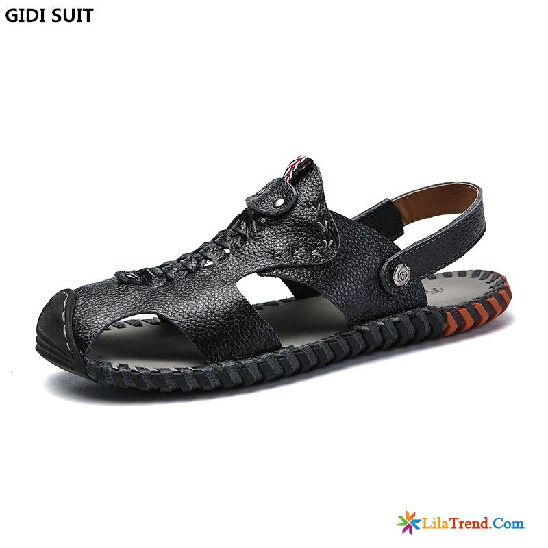 Offene Schuhe Männer Lederschuhe Oberleder Weiß Casual Sandalen Günstig