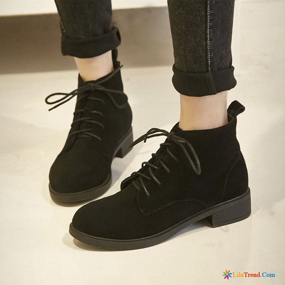 Online Shop Schuhe Echtleder Flache Herbst Gefrostet Kurze Stiefel Rabatt