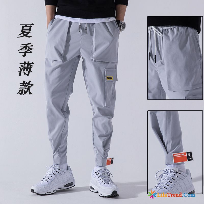 Outdoor Herren Cargohose Braun Grau Hiphop Dünn Werkzeugbau Ultra