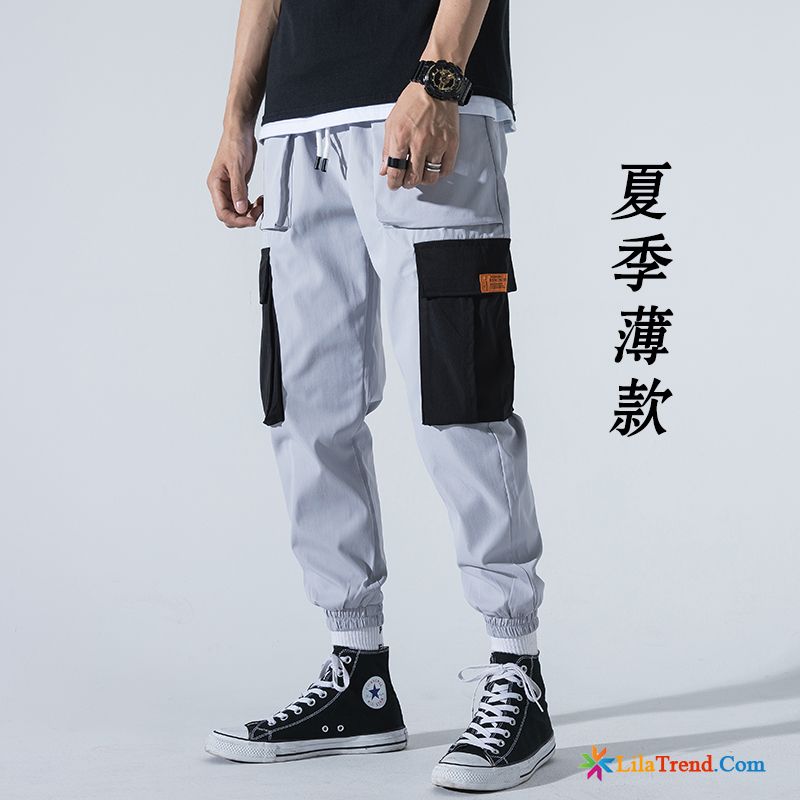 Outdoor Herren Cargohose Braun Grau Hiphop Dünn Werkzeugbau Ultra