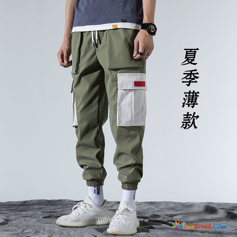 Outdoor Herren Cargohose Braun Grau Hiphop Dünn Werkzeugbau Ultra