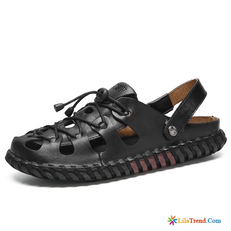 Outdoor Sandalen Wasserfest Schuhe Weiche Sohle Leder Echtleder Strand