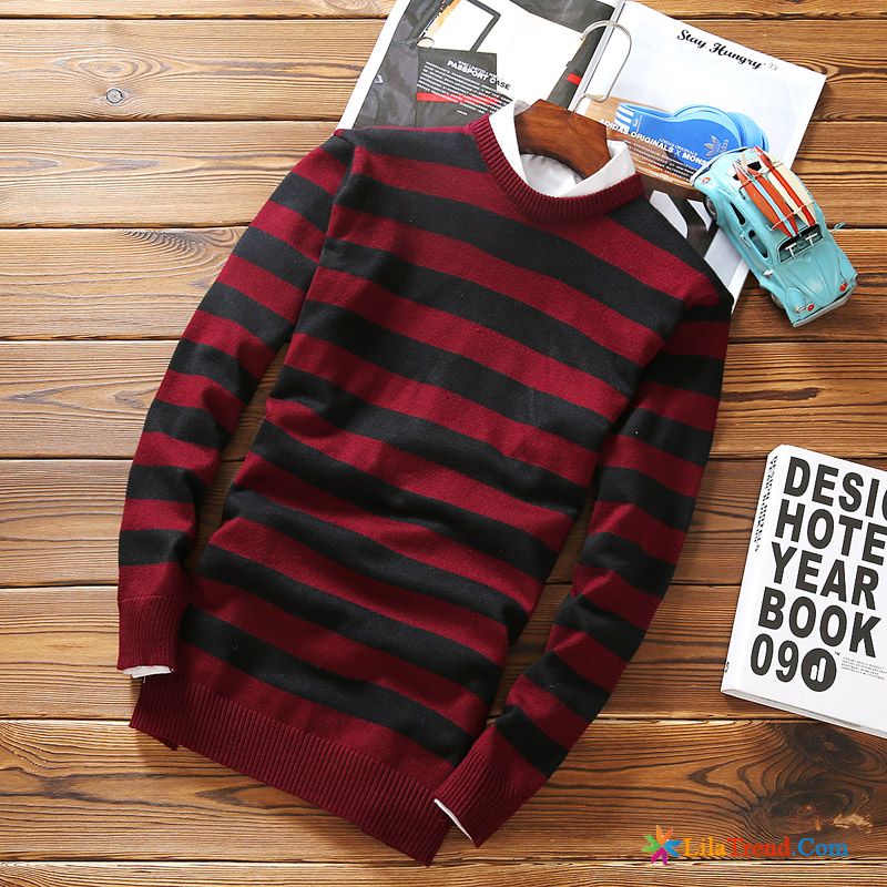 Pullover Herren Slim Fit Verdickung Strickwaren Pullover Teenager Rundausschnitt Verkaufen