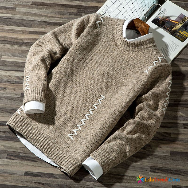 Rollkragenpullover Herren Grau Herren Schüler Rundausschnitt Pullovers Retro Kaufen