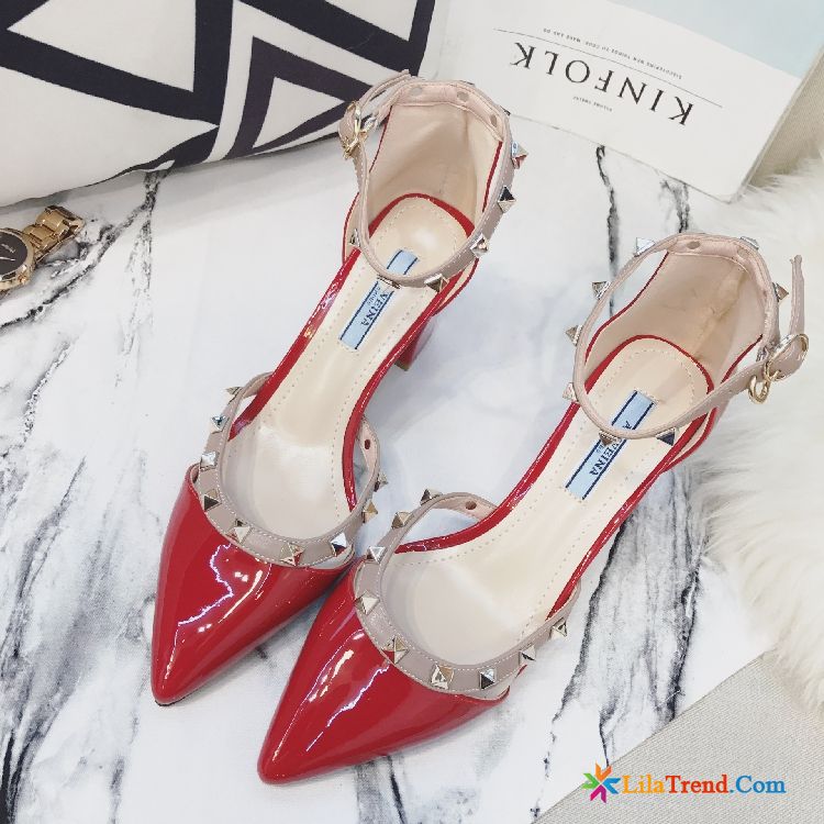 Rosa Pumps Mit Riemchen Sommer Sandalen Trend Pumps Rot Günstig