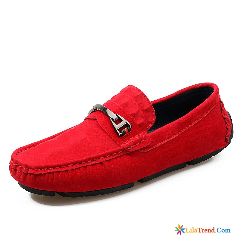 Rote Halbschuhe Herren Durchsichtig Schuhe Feder Rot Slip-on Faul Billig
