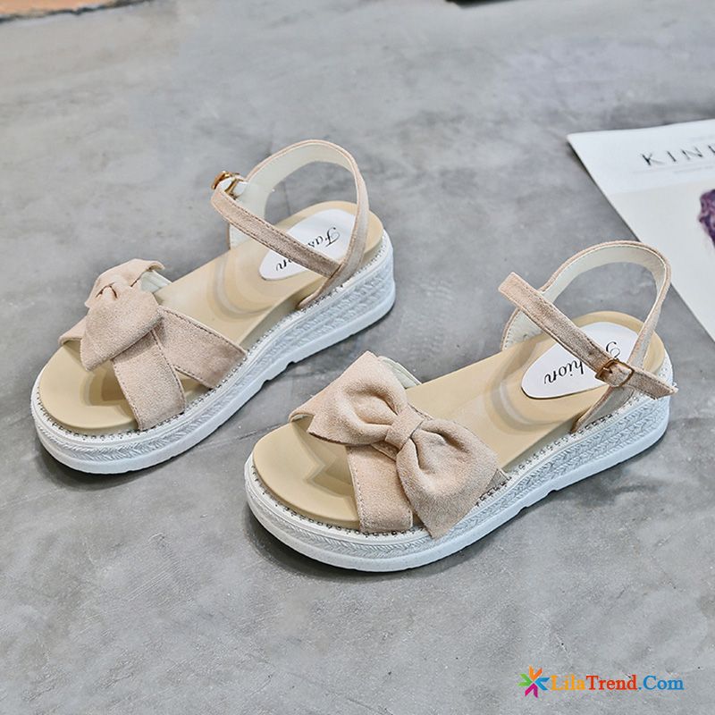 Sandalen Damen Flach Braun Plattform Trend Sommer Dicke Sohle Grün Günstig