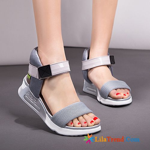 Sandalen Damen Kaufen Rosa Tourismus Klettverschluss Strand Flache Casual