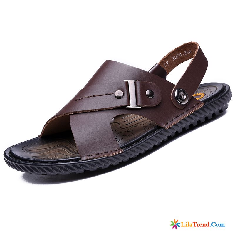 Sandalen Herren Keilabsatz Violett Sommer Oberleder Sandalen Hausschuhe Echtleder Günstig